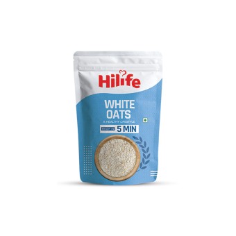 Hilife White Oats 400g pouch | Breakfast Cereal, Instant Oats Breakfast, Natural Whole Grain| High Soluble Fibre | Protein Goodness